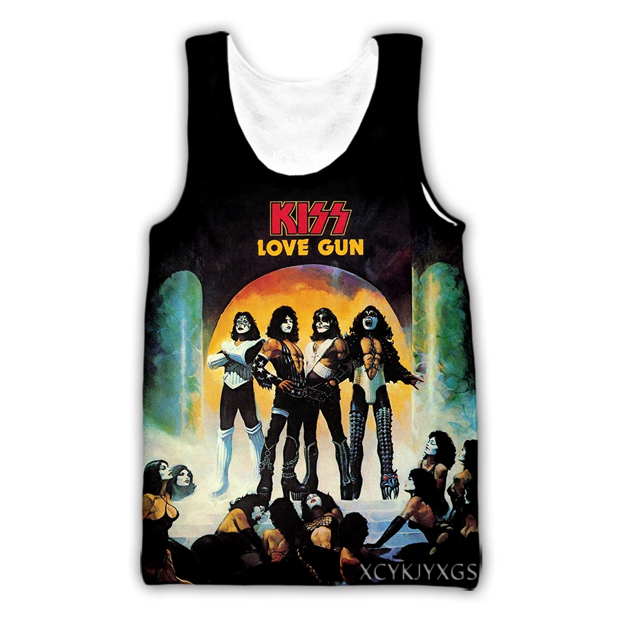 

phechion New Fashion Men/Women's Kiss Band 3D Printed Casual Tank Tops Summer Undershirt Streetwear Fashion A46