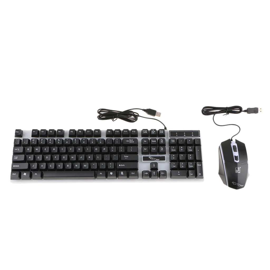 Wired USB Computer Mechanical Feel Backlit Keyboard And Mouse Combo Set For Laptops Desktop Computers Smart TVs Keyboard Mouse