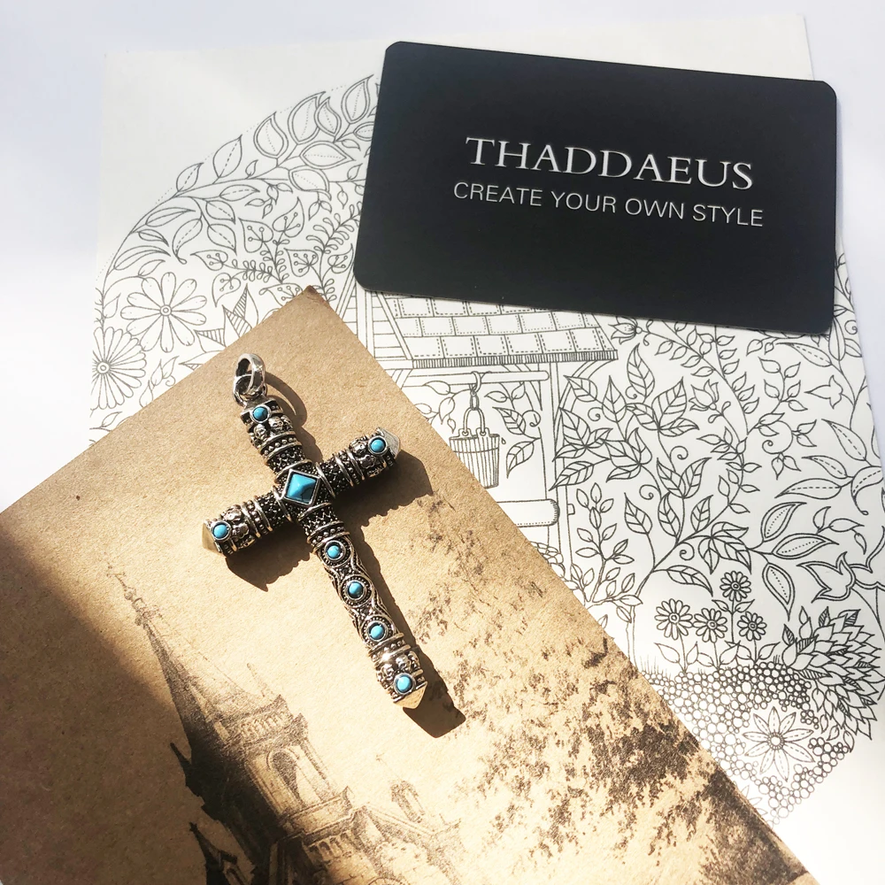 Кулон крест синий камень 2018 новые модные ювелирные изделия в Европейском стиле