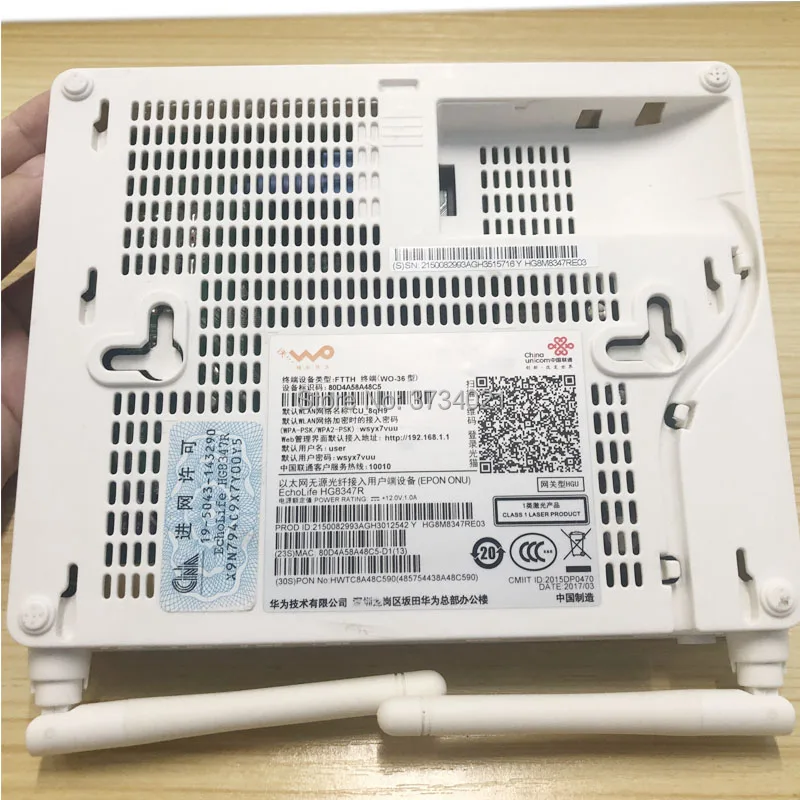 Подержанный 99% новый Huawei HG8347R EPON оптический сетевой блок ONU ONT с портом 1GE + 3FE 1TEL USB