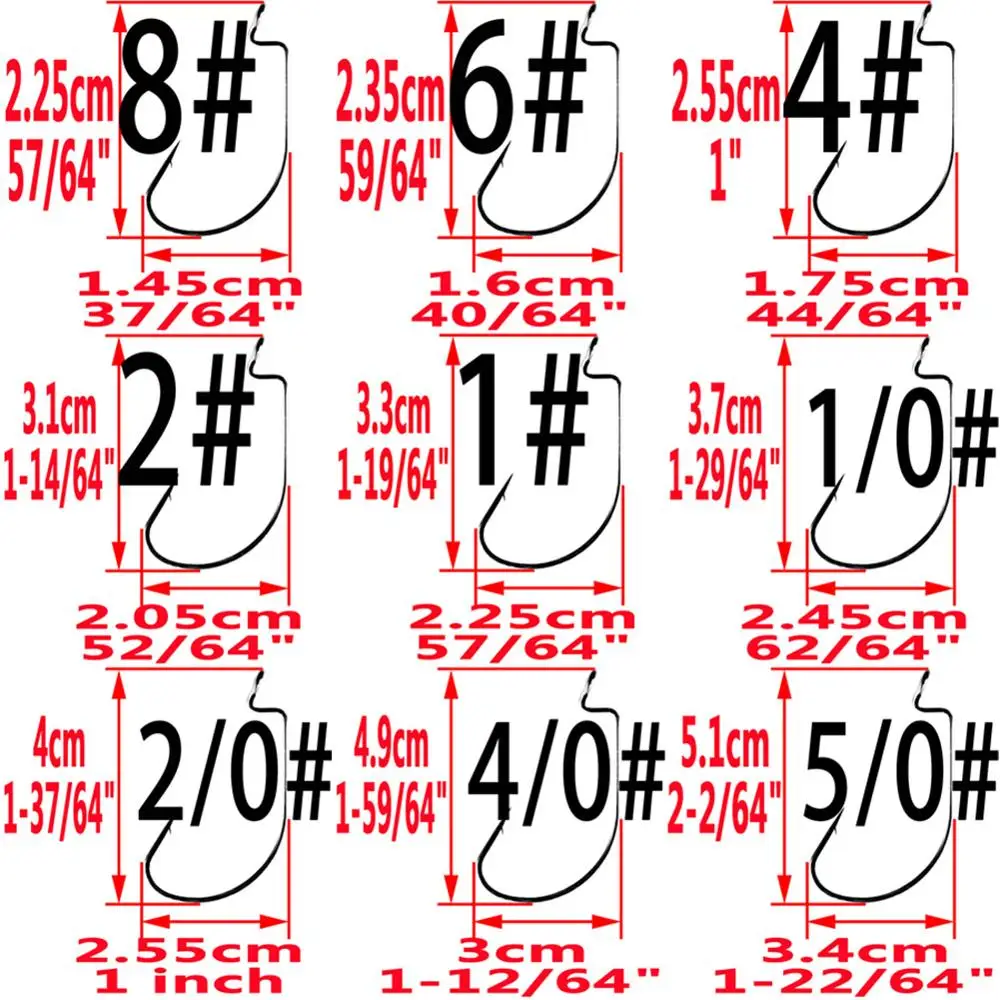 50 шт./кор. 8 # до 5/0 заостренный рыболовный крючок из углеродистой стали с широкой