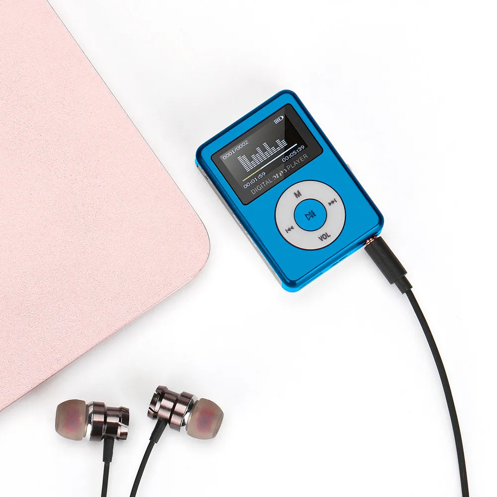 USB мини MP3-плеер ЖК-экран Поддержка 32 ГБ Micro SD TF карта# T2