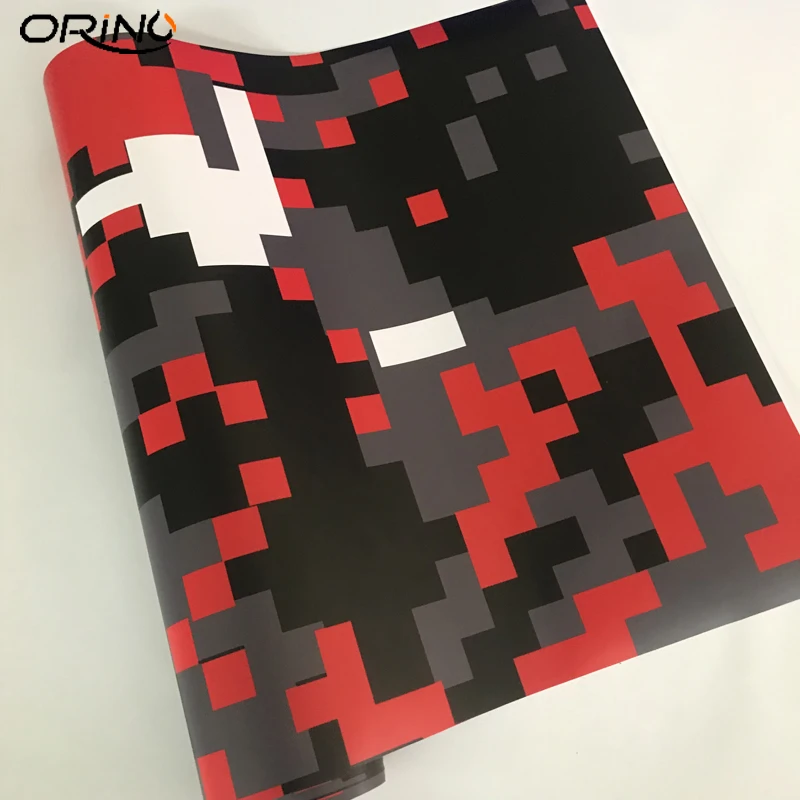 Black Grey Red Digital Sticker Film Wrap-4