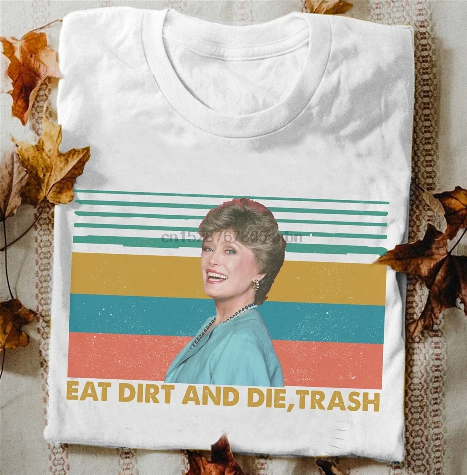Белая рубашка для девочек Eat Dirt And Die Trash свободная футболка унисекс | Мужская