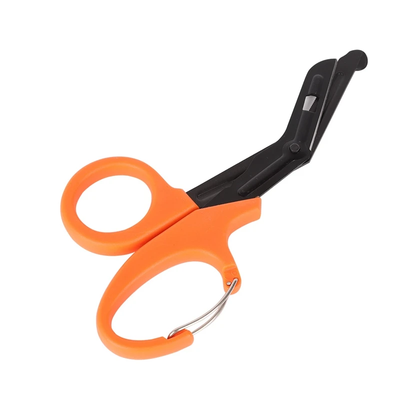 

Useful Survival Stainless Steel Scissors With Fine Teeth Durable Outdoor Camping Carabiner Clothes Bandage Cutter Survival Gear