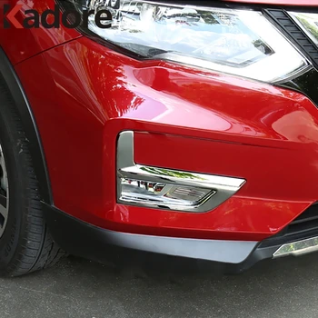 

For Nissan X-trail X Trail Rogue 2017-2019 2020 Facelift ABS Chrome Front Foglight Fog Light Cover Trim Car Exterior Accessories