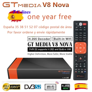 

GTMEDIA V8 NOVA DVB-S2 Freesat Satellite TV Receiver FTA Decoder Support PowerVu BissKey + 1 year ccam V8 super Upgraded version