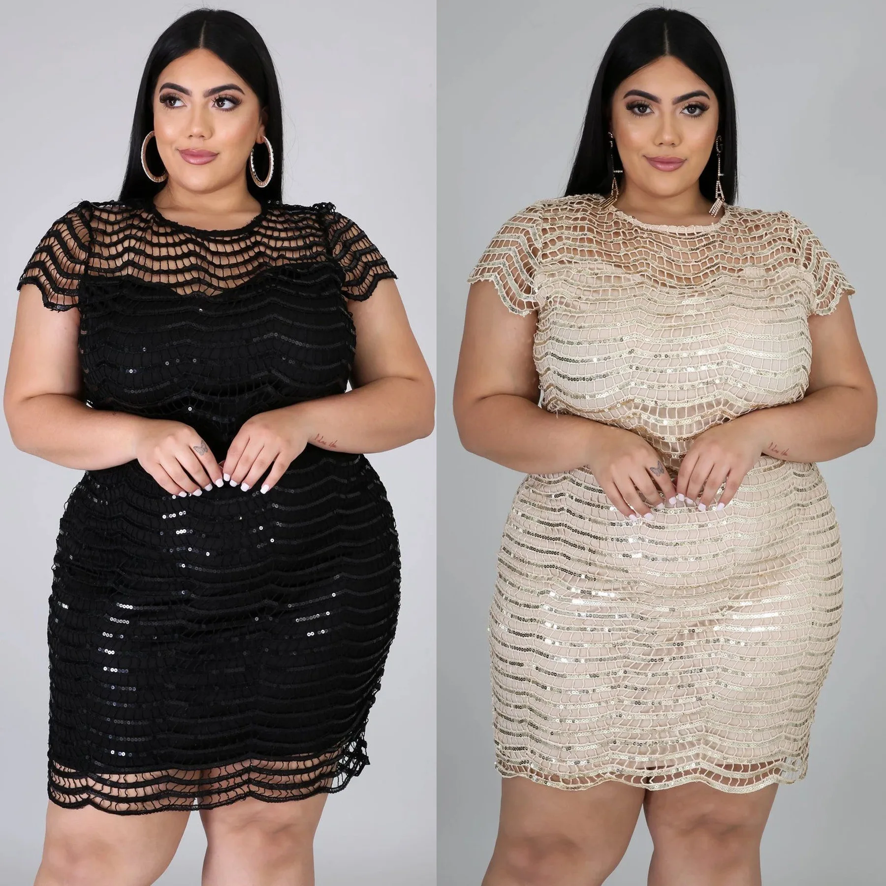 Размера плюс 4XL 5XL пикантное клувечерние вечернее облегающее мини-платье с