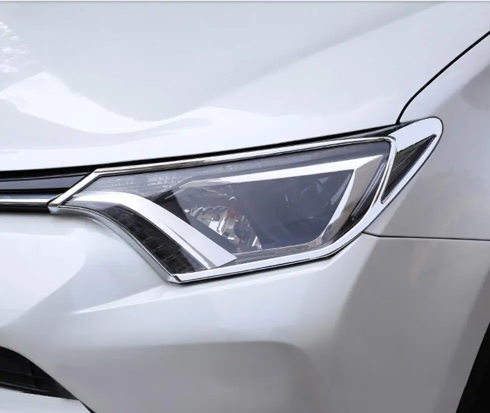 2 6 шт. накладки на переднюю и заднюю фары для RAV4 2016 2017 2018 ABS|Хромирование| |