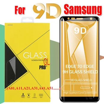 

100pcs 9D Tempered Glass Curved Film Screen Protector For Samsung Galaxy A01 A21 A31 A41 A01 A51 A61 A71 A81 A91 With Package