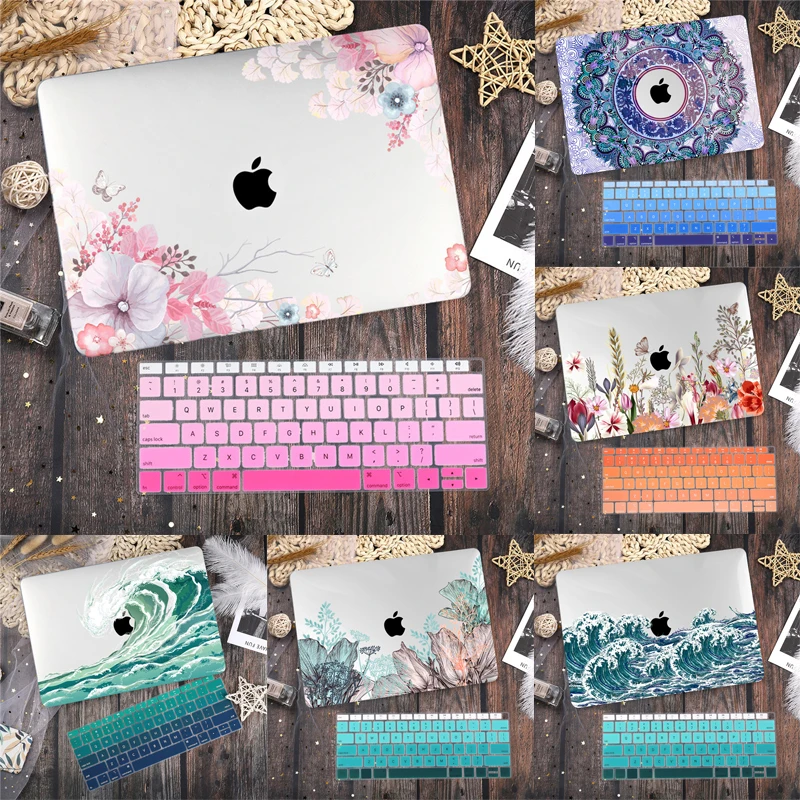 4 In 1 Crystal Case For Apple Macbook Air Pro 13 15 Retina Laptop Print