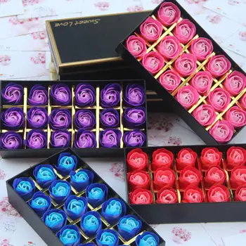 

18Pcs Rose Soap Flower Gift Box Case Anniversary Valentines Day Birthday Present Valentine's Day present necklace organiser