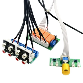 

Relay 4-Way Audio Input Signal Selector Input Selection Board of Rotary Switching For Amplifiers(Finished Product)