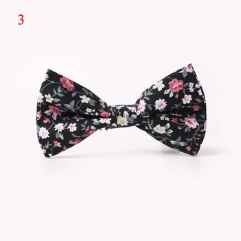 

New British Style Vintage Flower Printing Bow Tie Bridegroom Wedding Gravata Floral Skinny Bowtie Cravat Bowtie Fashion Bow Tie