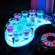 

12-Hole Water Drop Cup Holder Bar Light-Emitting Cocktail Cup Holder KTV Champagne Red Wine Foreign Wine Bullet Cup Holder