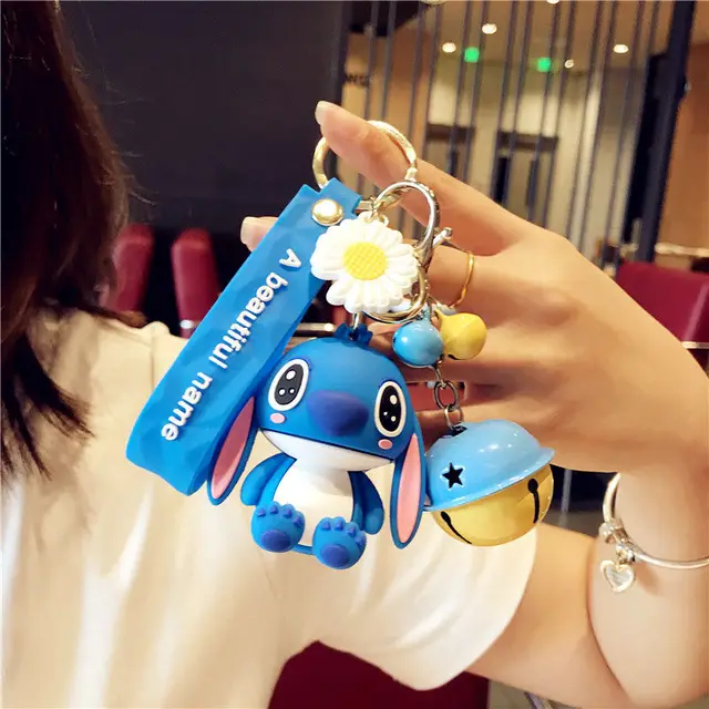 Disney Stitch Keychain Variety of Cartoon Lilo & Stitch Cute Doll Keyring Fashion Couple Bag Ornament Key Chain Car Pendant Gift 28