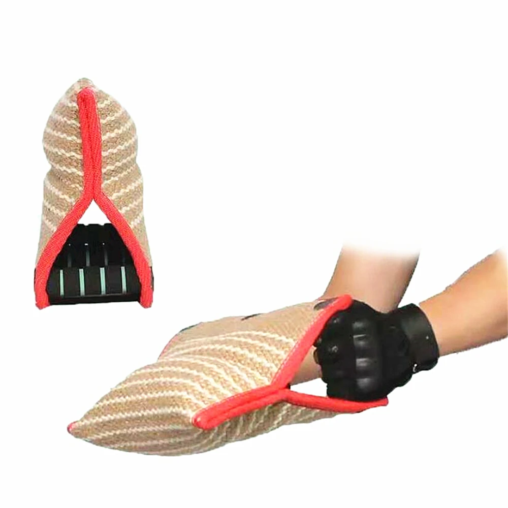 FIRECLUB Young Dog Training Bite Sleeve 3 Handles Bite Wedge Flying Target Bite Pillow Training Dog Protection Tug Toy Linen