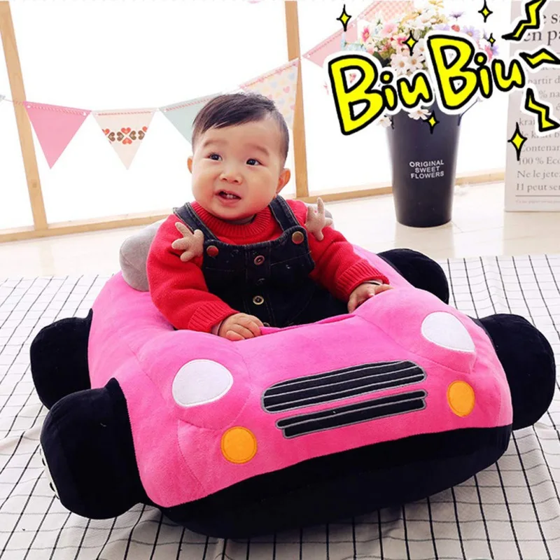 Learning Sit Chair Toddler Cartoon Car-shaped Sofa Baby Cartoon Plush Seat Infant Baby Sitting Chair Support Plush Support Seat