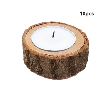 

8/10pcs Wooden Tree Branch Candle Holder Vintage Tea Light Candlestick Wooden Crafts Ornaments Wedding Dinner Decor