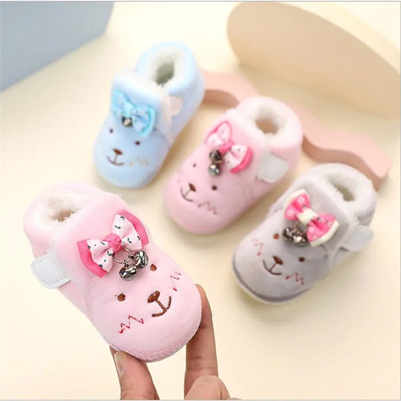 Toddler Boys And Girl First Walkers Stivali Da Neve Scarpe Neonato Autunno Inverno Cotone Caldo Suola Morbida Peluche Prewalker