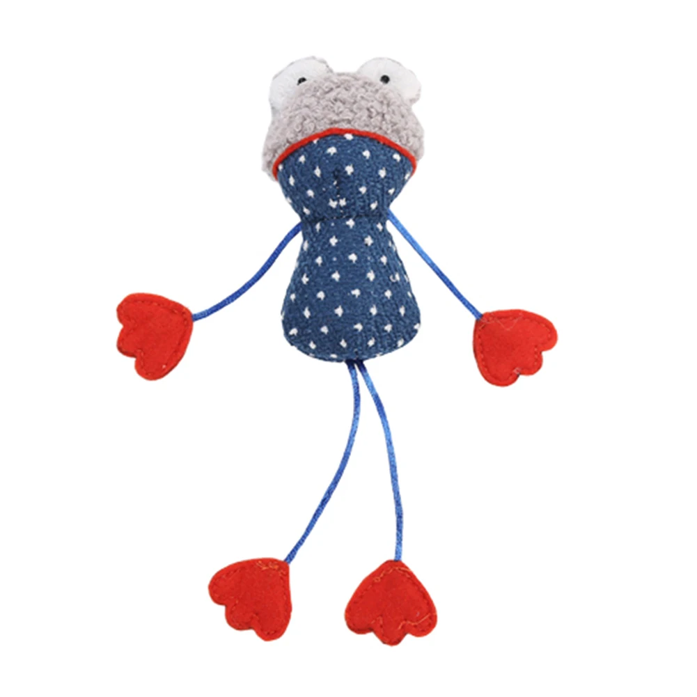 Pet Cats Kitten Plush Cute Frog Bear Owl Shape Doll Interactive Play Chew Toy