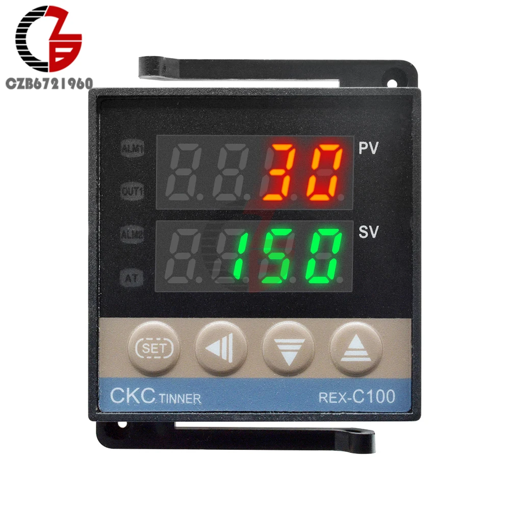 REX-C100 цифровой термостат pid регулятор температуры термометр терморегулятор 40DA SSR K термопара радиатор