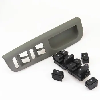 

FHAWKEYEQ Driver Window Panel Frame Box+Master Glass Switch Button For VW Jetta Bora MK4 Passat B5 Golf MK4 3B0959855B 1J4959857