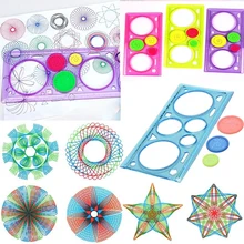1pc régua geométrica para estudantes papelaria matemática desenho ferramenta aprendizagem kit de pintura crianças quebra-cabeça brinquedos spirograph arte