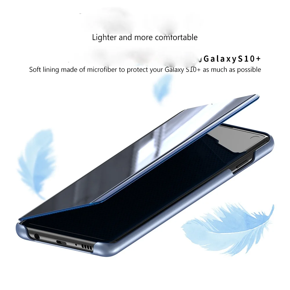 Новое поступление, умный зеркальный Флип 360 чехол для телефона для samsung Galaxy S9 S10 Plus, прозрачный чехол для samsung S10e, умный чехол для телефона