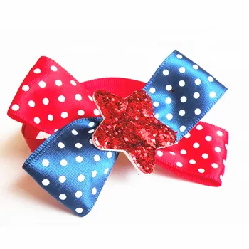 

50PC/Lot Red/Blue Dog Bow Ties Independence Day Pet Dog Bowties Stars Dog Neckties Pet Accessories