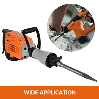 

3500W Electric Demolition Jack Hammer Breaker 95mm Concrete 1400RPM Non-slip