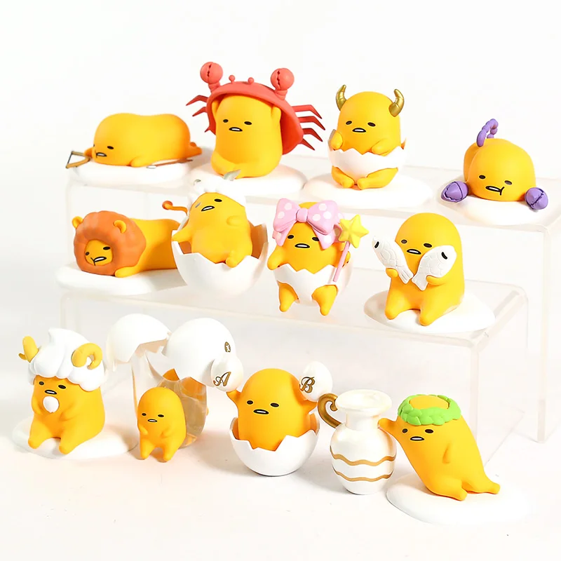 Lazy eggs зодиака серии Gudetama мини ПВХ Фигурки коллекционные игрушки Brinquedo куклы Figurals 12 шт./компл