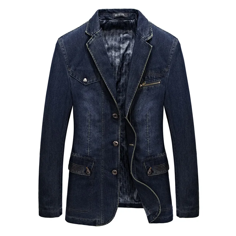 

AliExpress Jeans Coat Men's Spring And Autumn Casual Large Size Cowboy Suit Collar Jacket Youth Men's Suit Batch