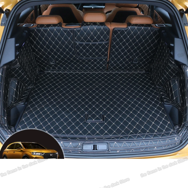 

leather car trunk mat cargo liner for citroen ds7 2018 2019 2020 2021 carpet accessories interior crossback boot 5 seat