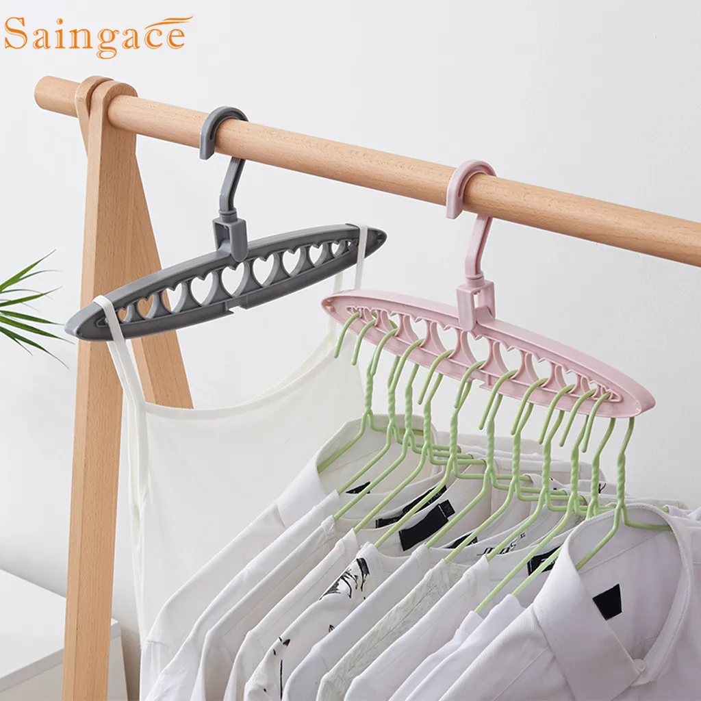 

Saigace Multifunctional Heart Hole Hanger Clothes Creative Storage Rack Hanger Towel Hook Closet Organizer Hanging drop ship NEW