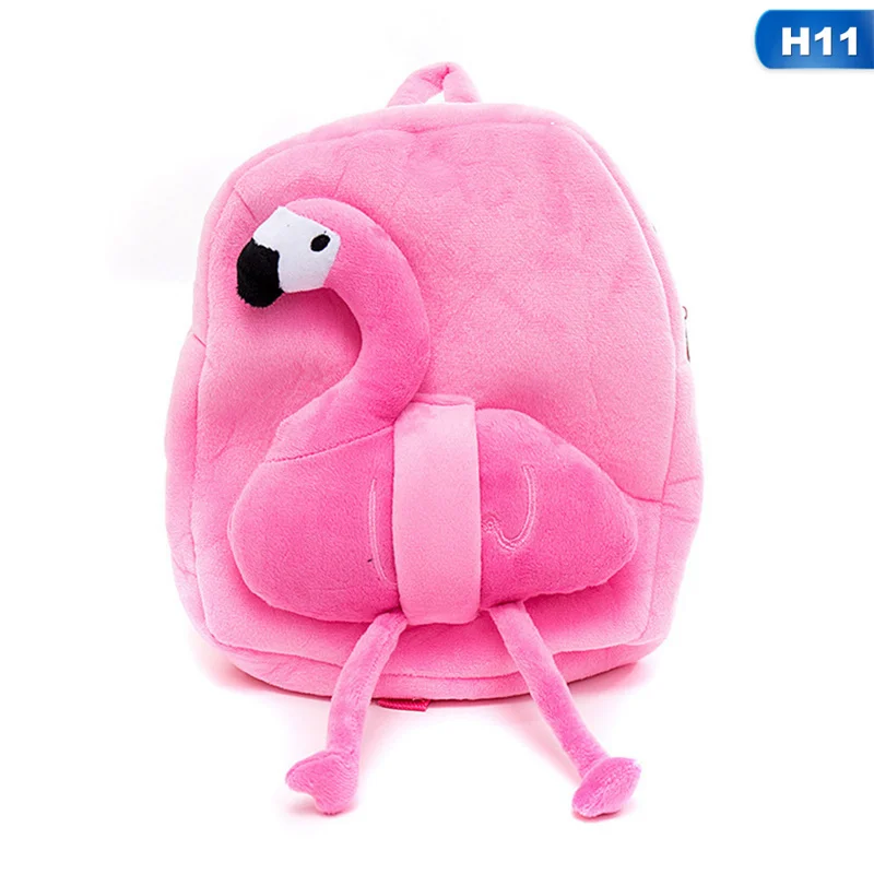 Cute Cartoon Animal Mini Plush Backpacks Baby Bags Flamingo Unicorn Kids Backpack Detachable Plush Shoulder Kindergarten Bag - Цвет: SB0517H11
