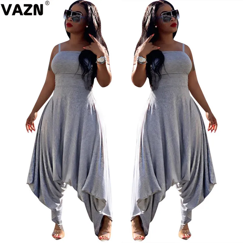 Gray VAZN LSL6306 Топ однотонный модный хип хоп2019 женский слитный вырез с длинным рукавом Комбинезоны Женский полый комбинезон с одним плечом - Цвет: Gray