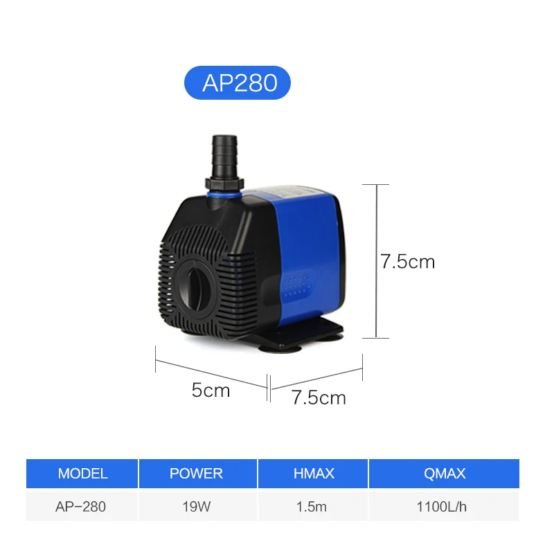 JEBO Регулируемый водяной насос для аквариума аквариумный насос погружной насос высокой мощности высокого качества 5/9/19/26/62/65 Вт - Цвет: AP-280 19W
