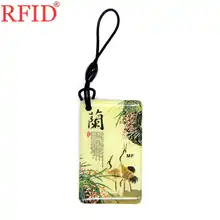 UID S50 1K 13,56 Mhz перезаписываемая сменная NFC карта значок брелок жетон Метка RFID Орхидея шаблон Брелок карта контроля доступа 1 шт