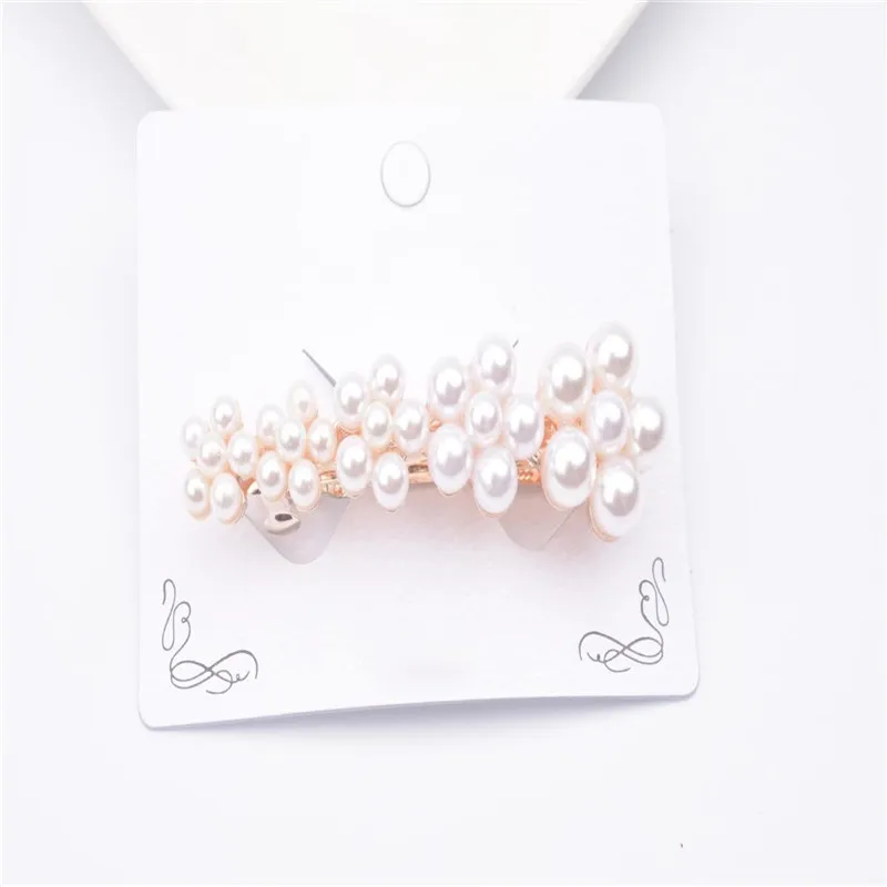 Cute Crystal Hair Hairpin Elegant Pearl Barrettes Resin Foral Hair Clip Barrette Headwear Tiara Accessories Gift for Woman