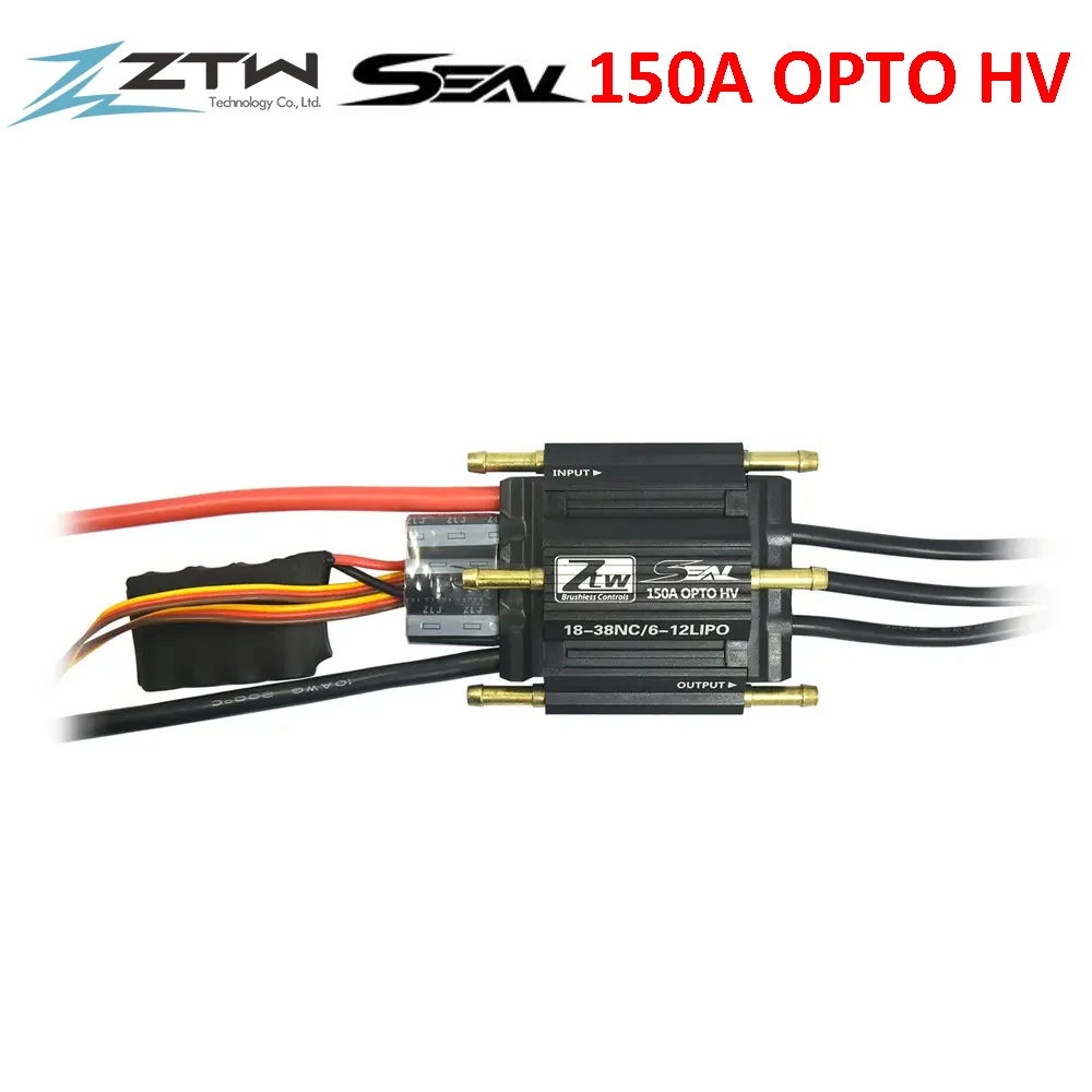 

ZTW Seal 150A OPTO HV Metal Brushless Waterproof ESC W/ Water Cooling System for Rc Boat Parts
