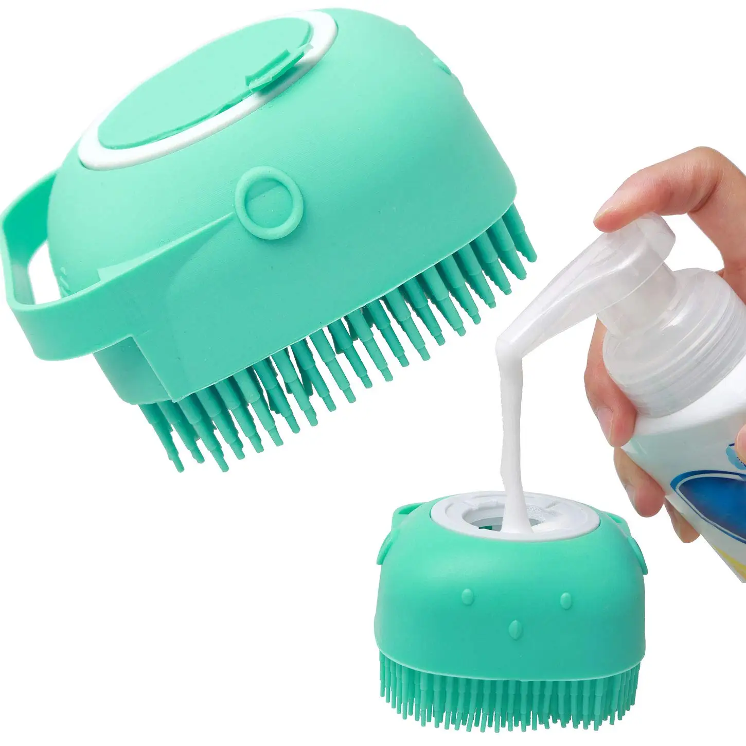 Pet Dog Shampoo Brush 2.7oz/80ml Cat Massage Comb Grooming Scrubber