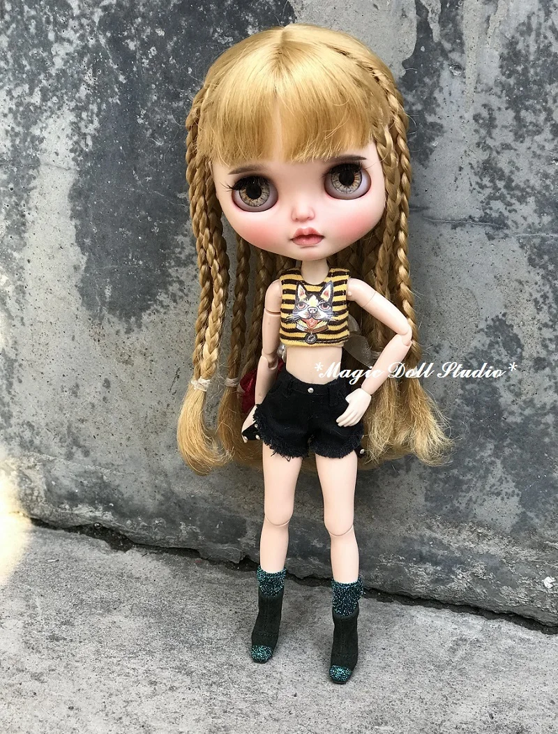 [MG678] ; кукольная обувь Neoblythe;# Полусапоги с блестящим носком и ворсом; подходит для Blyth Azone; OB24; кукольная обувь; розничная