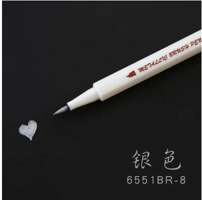 2 шт./партия металлическая ручка-маркер для поделок, скрапбукинга мягкая ручка для рисования художественные канцелярские принадлежности Школьные принадлежности - Цвет: 8 Silver