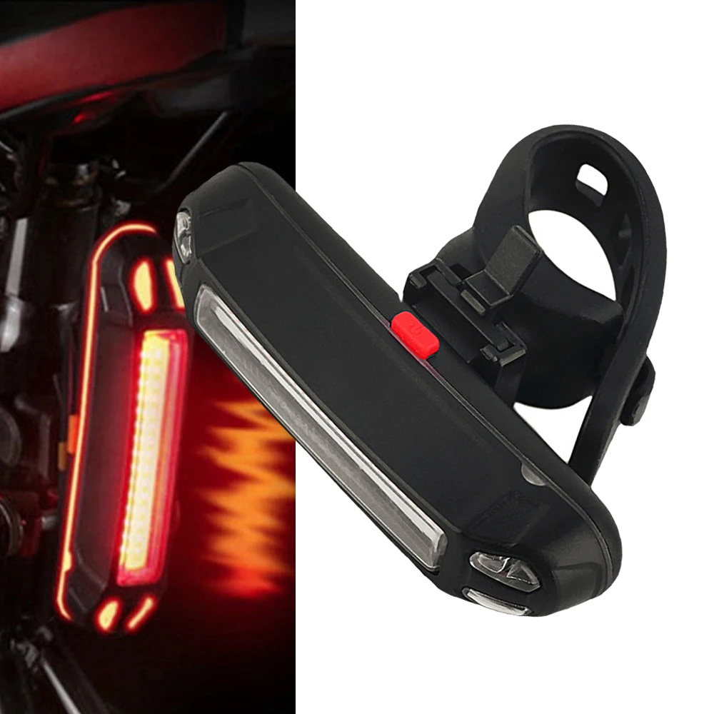 Bicycle Bike Accessories USB Rechargeable Front Rear Light COB Warning Monochrome Double Color Taillights | Спорт и развлечения