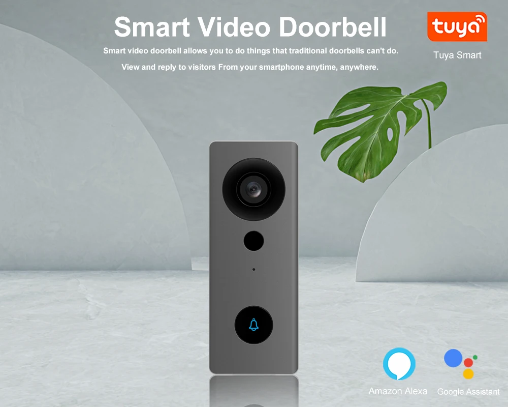 indoor monitor Tuya Smart Home Outdoor Wireless Doorbell Waterproof Surveillance Camera Support Alexa Google Assistant Door Peephole Camera aiphone intercom system