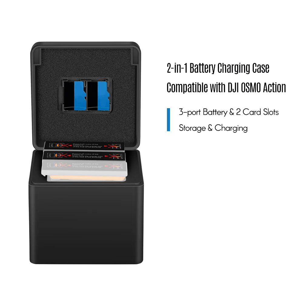Телесин 2-в-1 Батарея зарядный чехол концентратор Quick Charge 3 Порты и разъёмы для зарядки и хранения+ 2* батареи для DJI OSMO экшн Камера