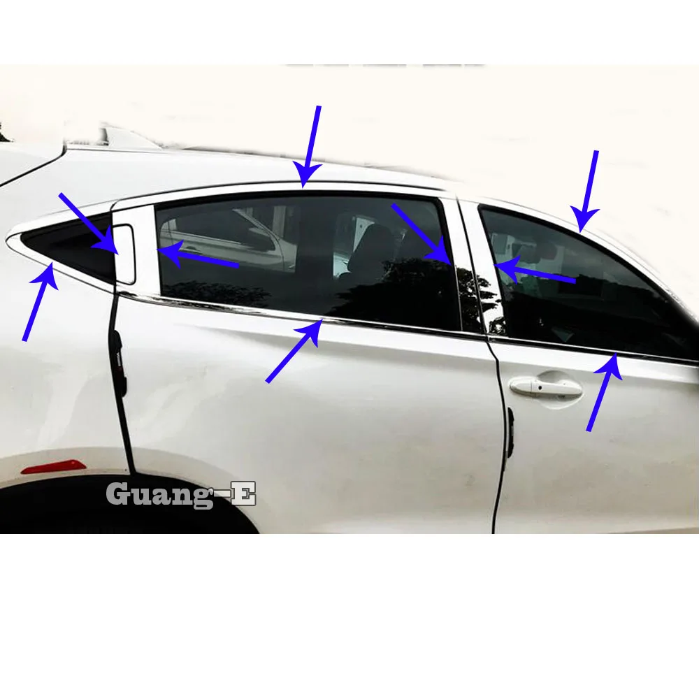 For Honda HRV HR-V Vezel 2019 2020 2021 Body Stainless Steel Glass Window Garnish Pillar Middle Strip Trim Frame Lamp Hood Parts |