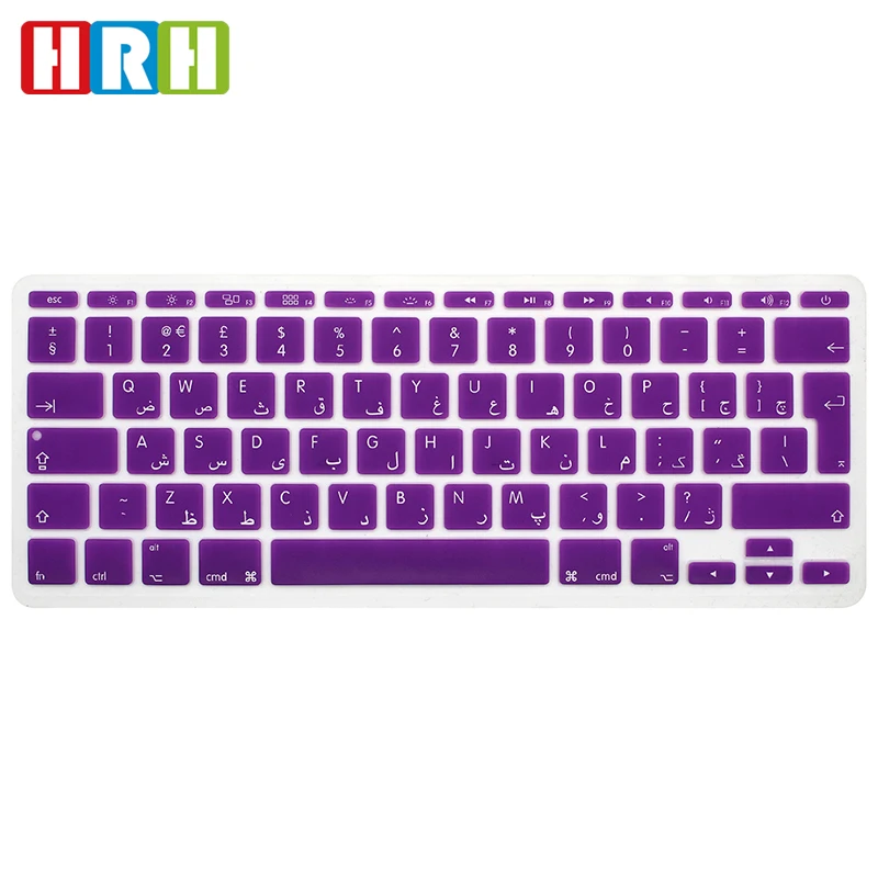 HRH 유럽 영국 아랍어 알파벳 소프트 실리콘 키보드 보호대 커버, 맥북 에어 11.6 11 인치 A1465 A1370 스킨 프로텍터, 100 개