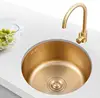 Sink Nikcel Gold Stainless Steel kitchen Sink bar counter mini small Round sink 304 embedded single tank under counter STG304 2